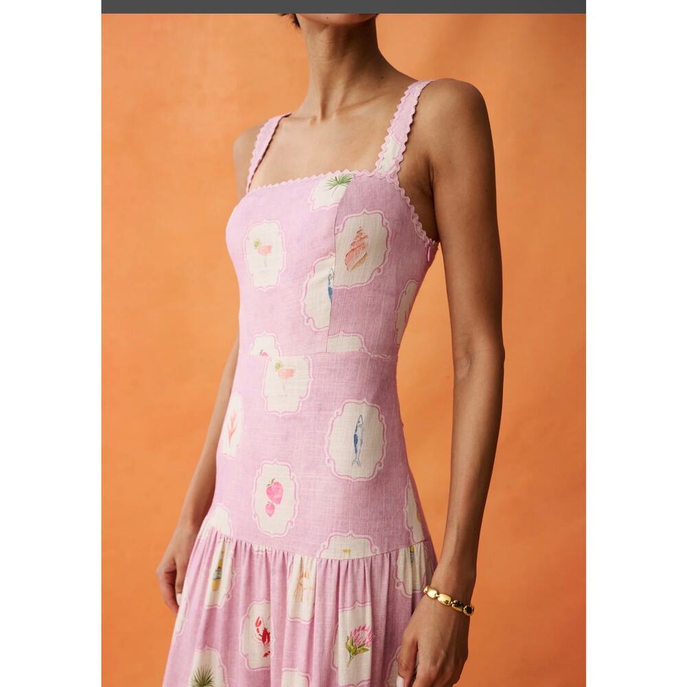 New few Moda ANAYA Ziggy Dress linen blend dress sz 10 $272 - Picture 2 of 8